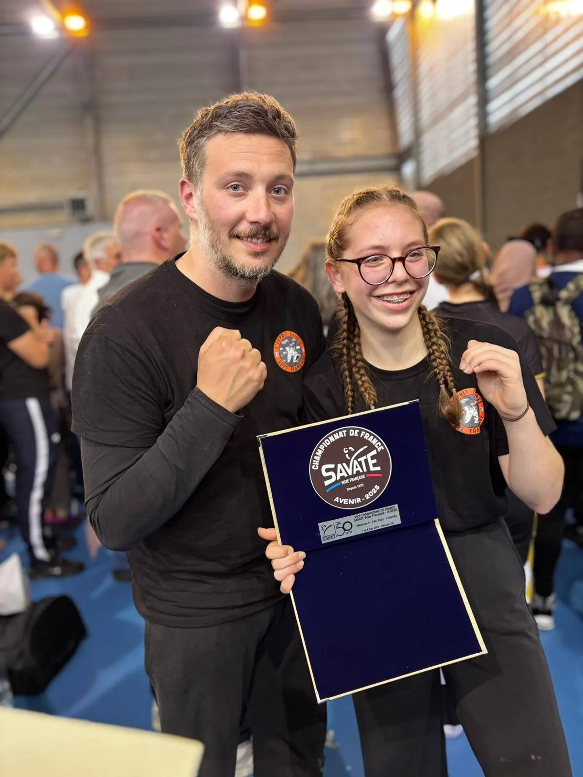 Championne de France avenir 2025 avec son coach